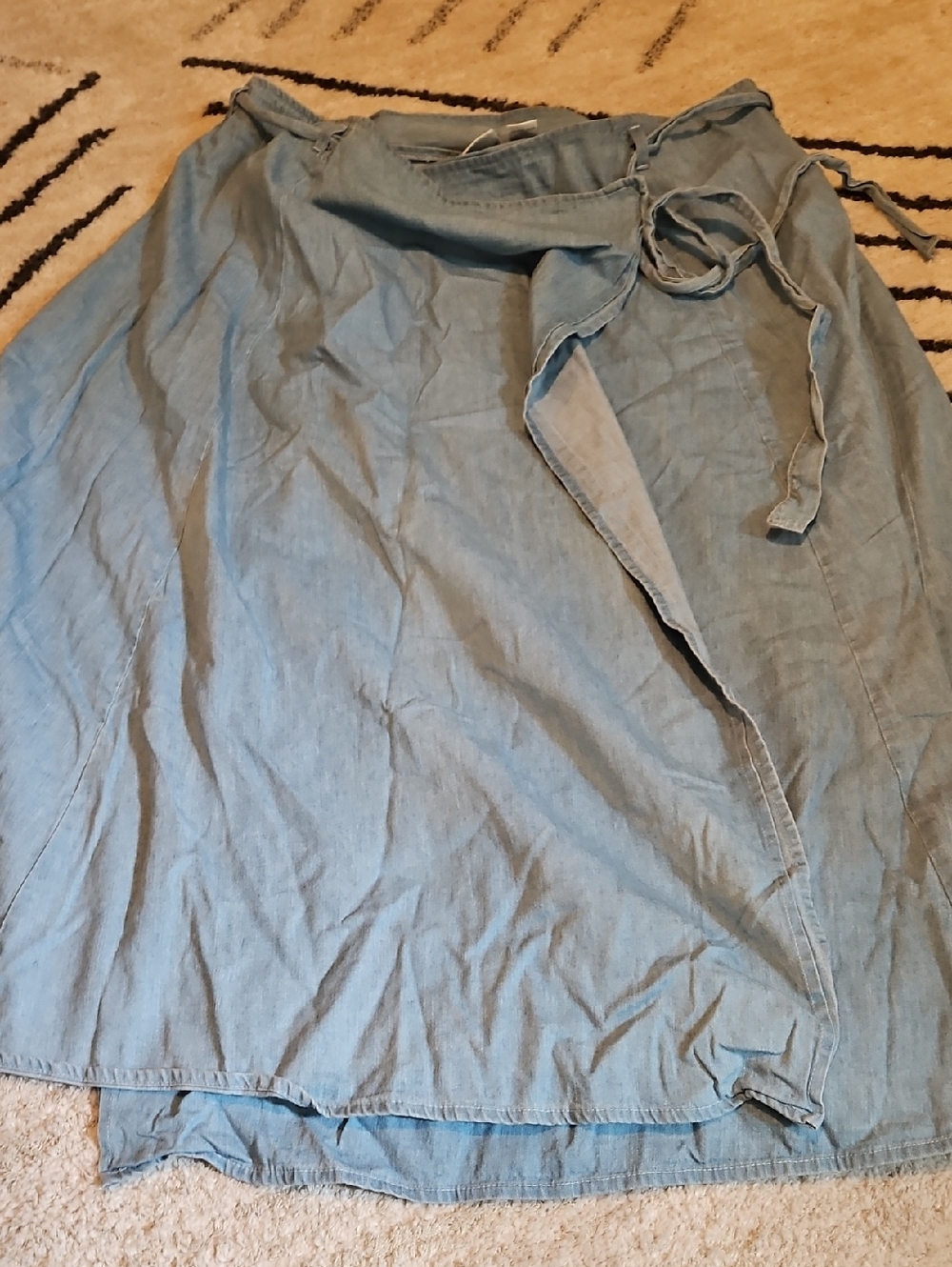Venezia Pale Blue Chambray Wrap Skirt